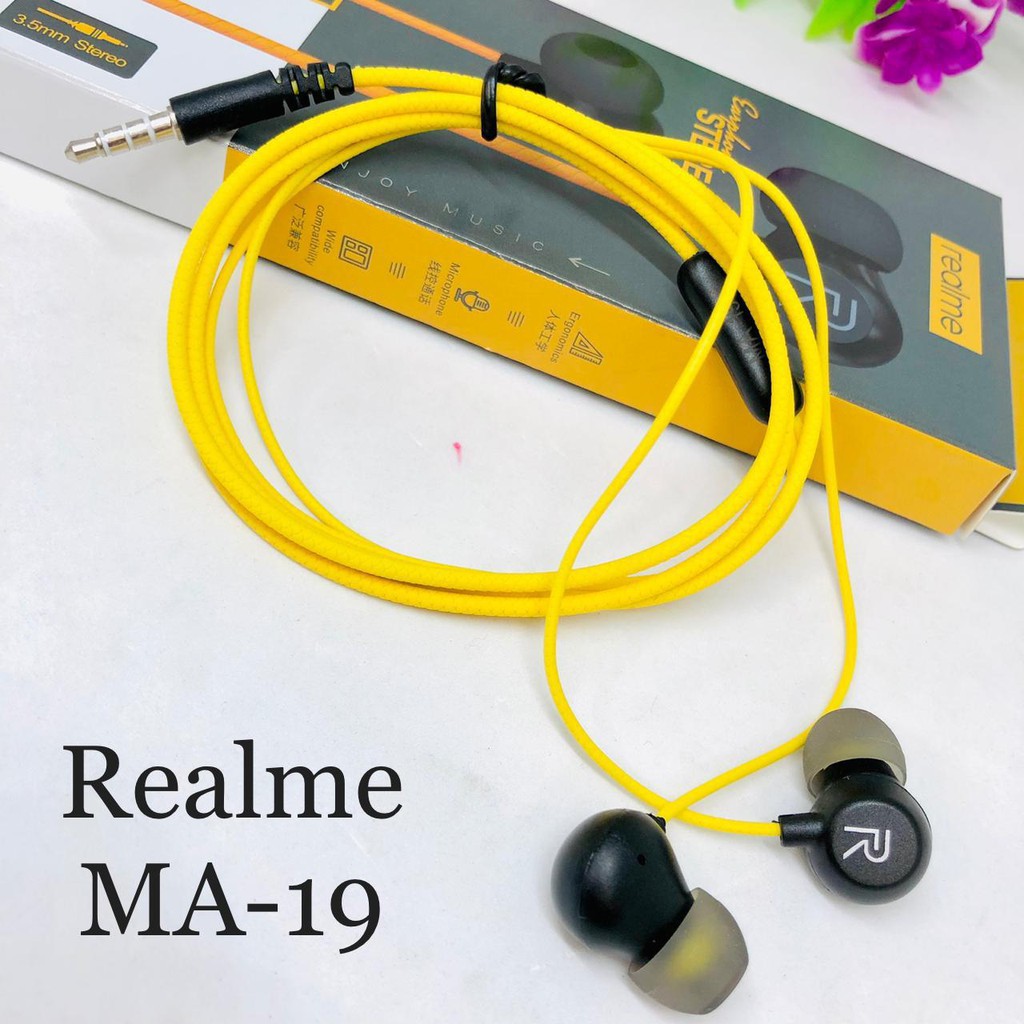 Headset Realme Wired SK-MA19 Universal Earphone Super Bass Bisa untuk Musik &amp; Telepon