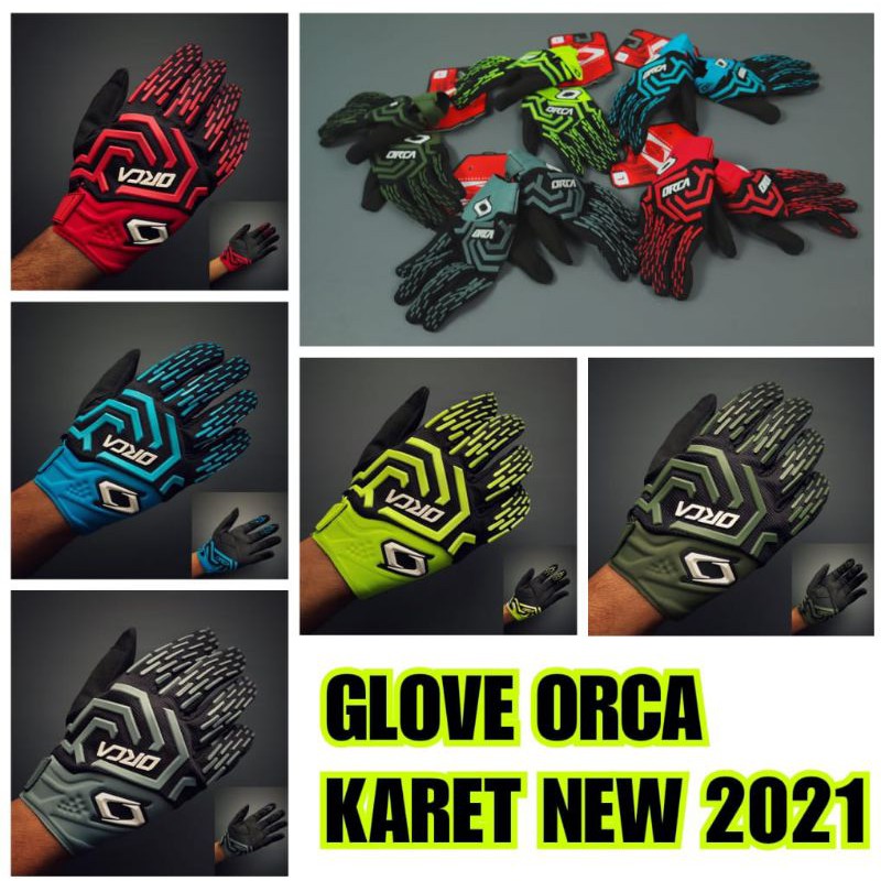 GLOVE ORCA KARET 2021 SARUNG TANGAN PENGENDARA MOTOR CROSS TRAIL GRASTRACK TRABAS ENDURO ADVENTURE