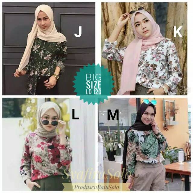 KEMEJA/ATASAN MOTIF MONALISA JUMBO LD 120 XXL