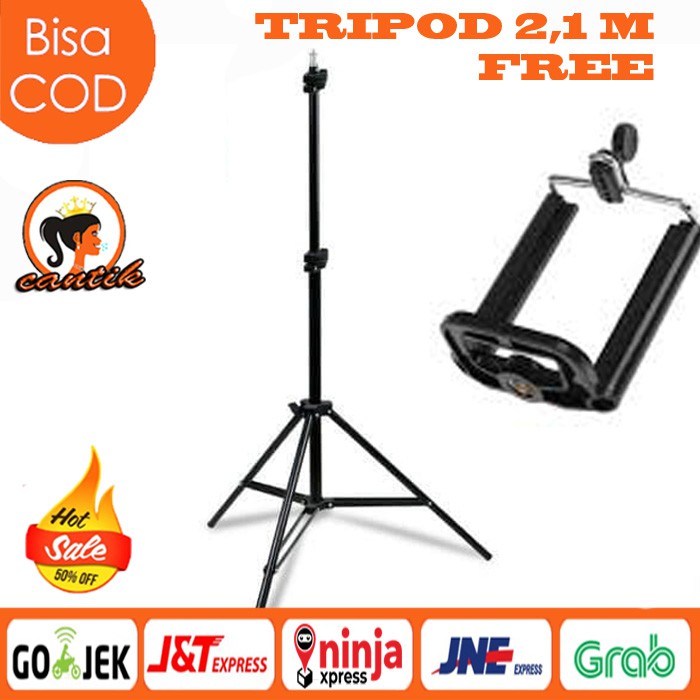 TRIPOD STAND 2 METER FOR SMARTPHONE / RINGLIGHT ALL TYPE / CAMERA UKURAN 2 METER