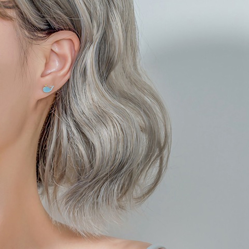 Anting Stud Desain Lumba-Lumba Gaya Korea Untuk Wanita