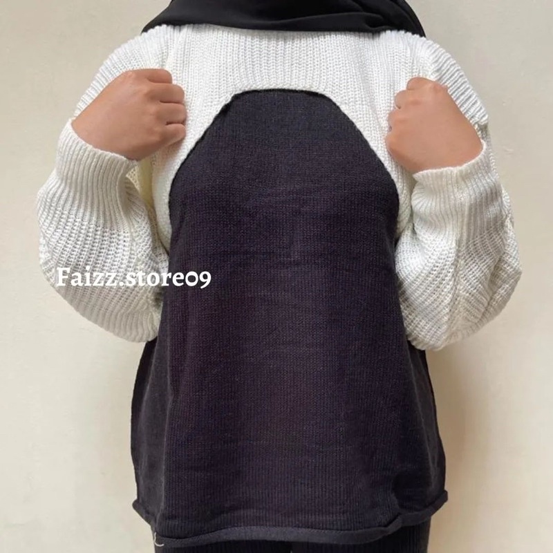 Croptop Rib Balero Sweater Atasan RAJUT Wanita Tangan Balon