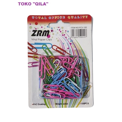 

Vinyl Paper Clips / Klip Kertas ZRM PVC PCV-100 SET