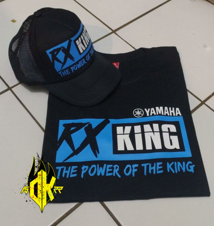 TSHIRT RK KING THE POWER OF KING BONUS TOPI// KAOS DISTRO MOTOR / BAJU ANAK MOTOR