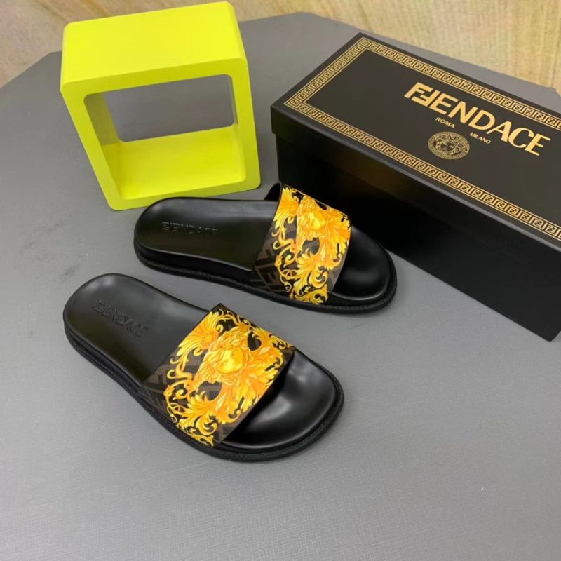 sandal pria Fendace sendal cowok slippers men slide flip flop flat selop P1SHOES
