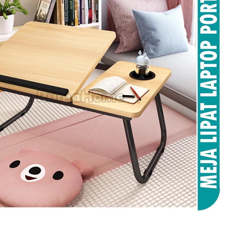 Meja Laptop laci, meja Belajar karakter Serbaguna and portable bisa naik turun 2 type