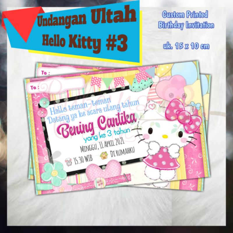 Undangan Ulang Tahun Anak tema Hello Kitty #3