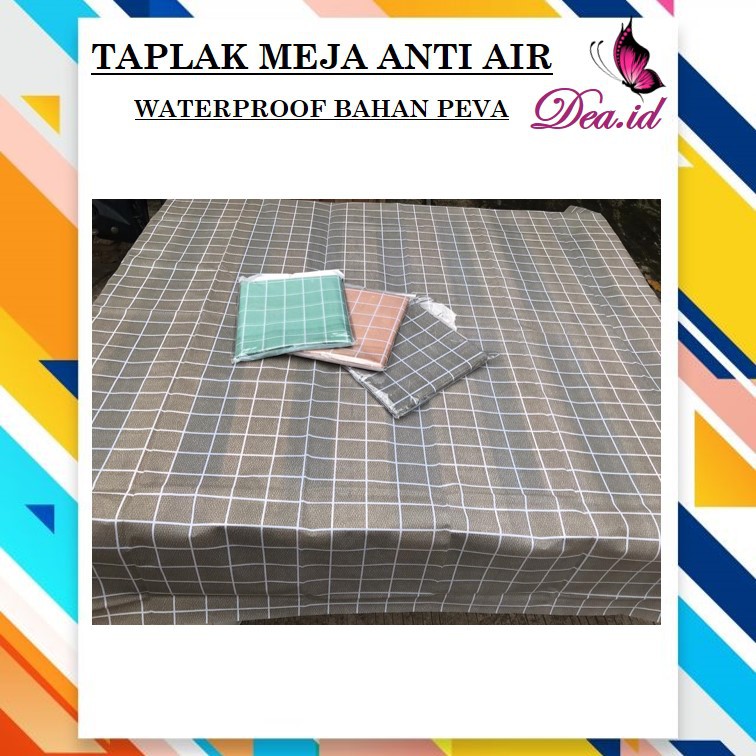 [DEASHOP] TAPLAK MEJA WATERPROOF TAPLAK MEJA ANTI AIR MOTIF KOTAK KOTAK BAHAN PEVA