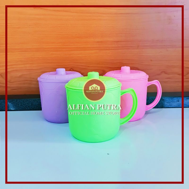 MUG PLASTIK TUTUP | GELAS PLASTIK GAGANG DENGAN TUTUP | GELAS BOLA | MUK + TUTUP JUMBO | CANGKIR PLA