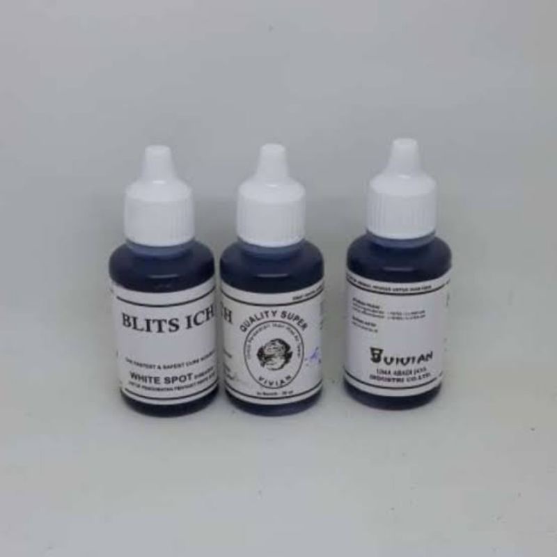 Obat ikan Blits Ich Methylene Blue 30ml ampuh obat jamur parasit