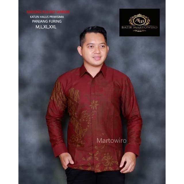 Kemeja Batik Pria KADUNG KULINO MARON Full Furing Katun Halus High Quality