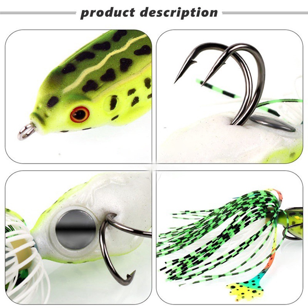 (Cod Tangding) Umpan Pancing Soft Bait Bentuk Katak Bionik Bahan Carbon Steel 5 Warna