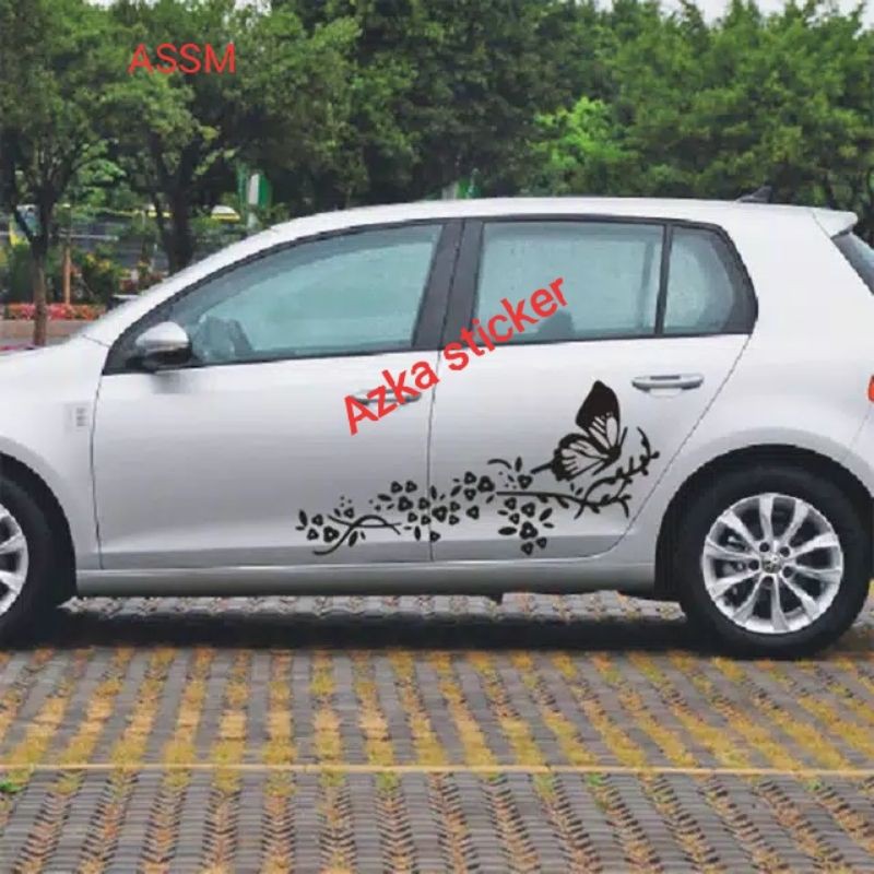 terbaru sticker mobil motip bunga kupu-kupu sticker mobil Honda Brio jass Avanza expander Sigra dll