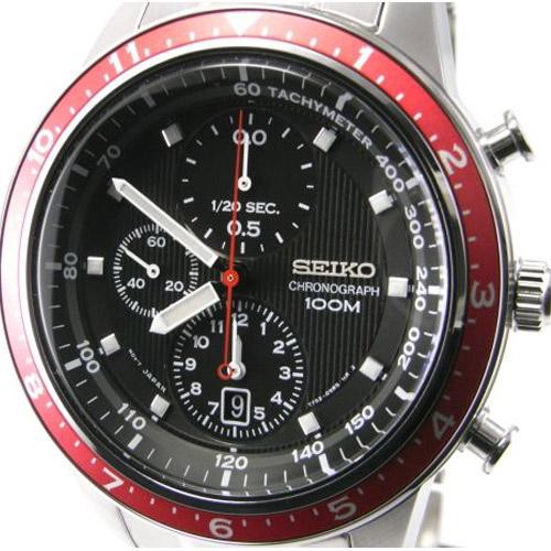 Seiko Quartz SNDF37P1 Chronograph Red Fixed Bezel | Jam Pria SNDF37