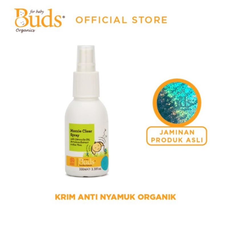 Buds Organics Mozzie Clear Spray 100 ml - Spray Anti Nyamuk Bayi &amp; Anak