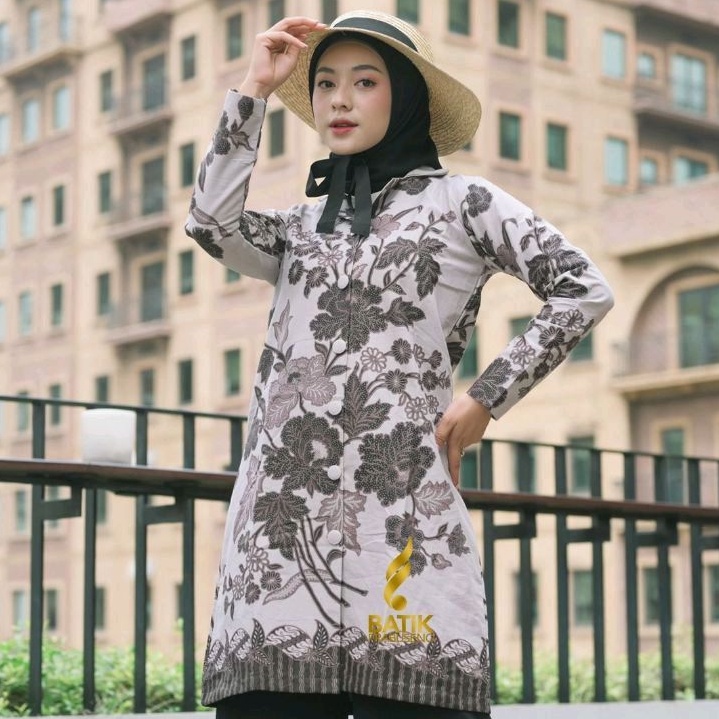 Rolan Tunik Original Eksklusif Batik Wanita Prabuseno Bahan Katun Printing Premium Halus Adem Lapis 