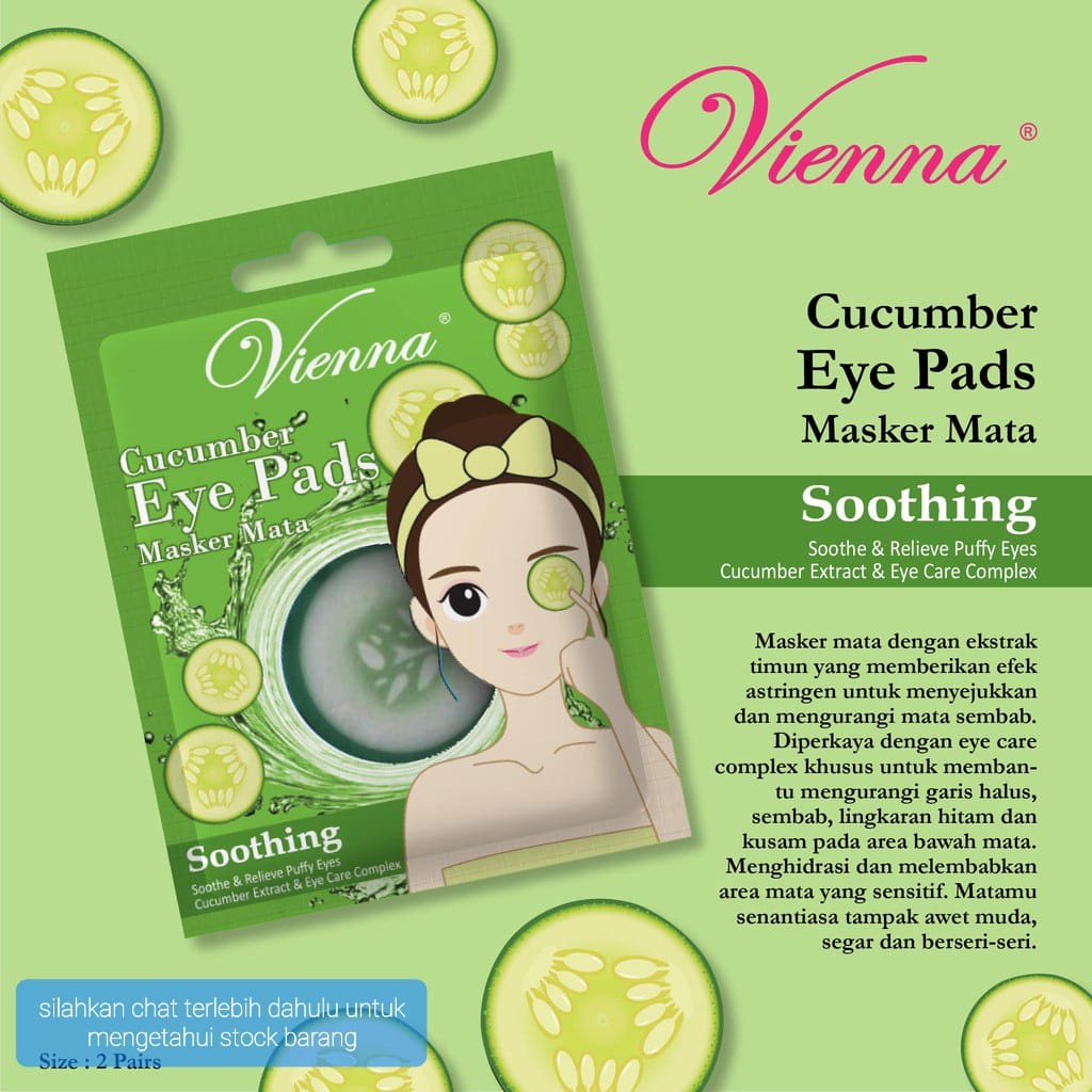 VIENNA EYE PADS CUCUMBER MASKER MATA SACHET 4 SHEET KOSMETIK PERAWATAN