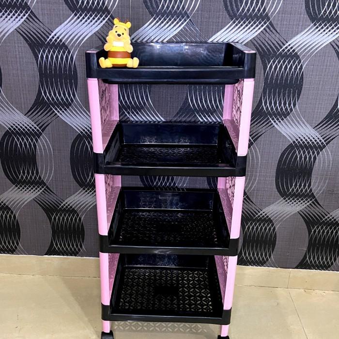 Rak plastik susun 4 / rak buku / rak baju / rak apartemen