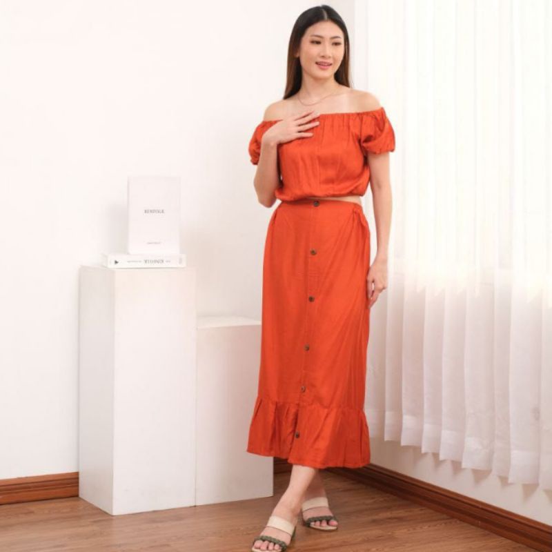 Setelan Bali Crop Polos Rok Rara