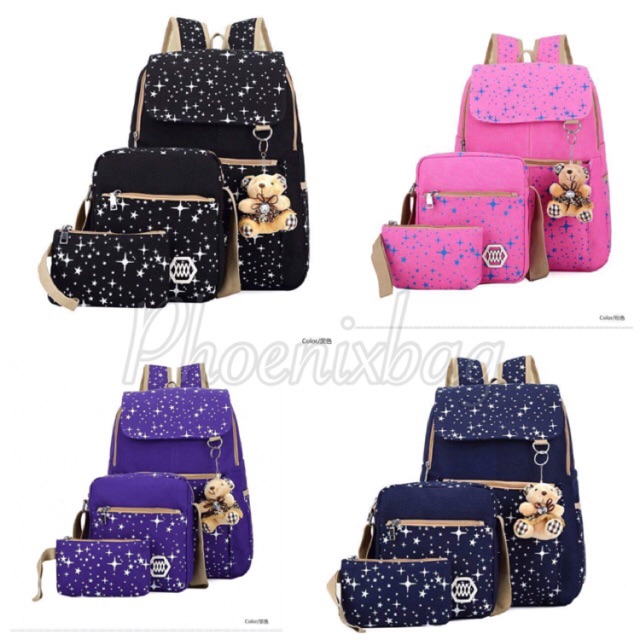 Tas Ransel 3 in 1 gantungan teddy bear Tas teddy bear import