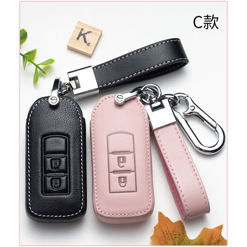 NEW high quality Leather Car Key Case Protection Cover For Mitsubishi Triton Outlander Mirage ASX Lancer PAJERO GRANDIS GALANT Xpander