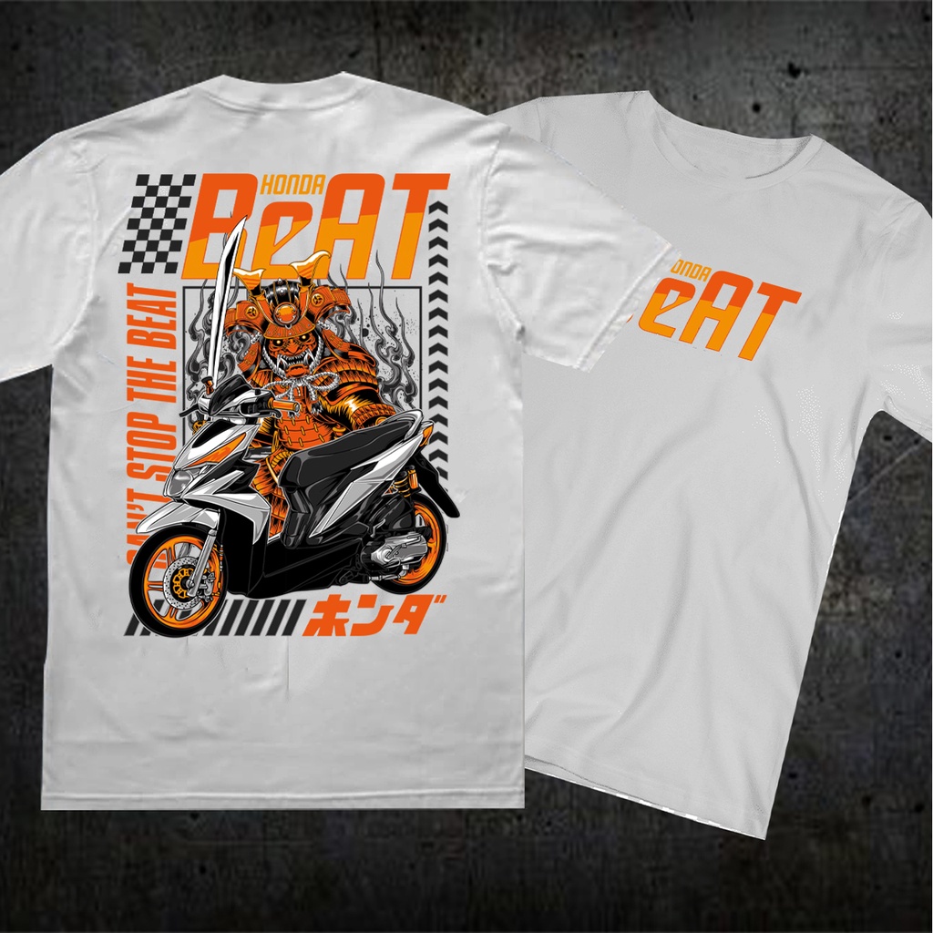 kaos beat / kaos motor honda beat / baju honda beat / baju motor honda beat / kaos otomotif putih