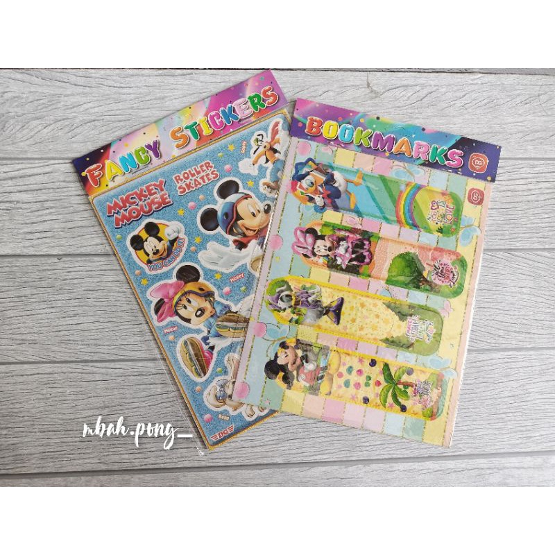 mainan fancy stiker 2 in 1,mainan stiker bt21 free pembatas buku,stiker anak anak,mainan stiker mura