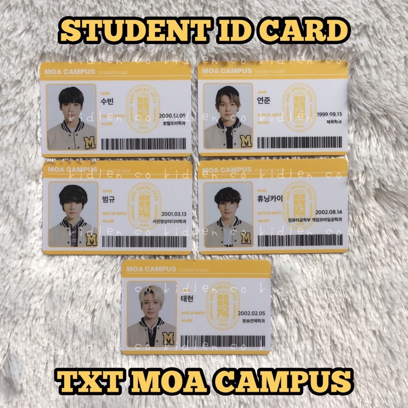

READY ‼️ OFFICIAL ID STUDENT CARD TXT MOA CAMPUS