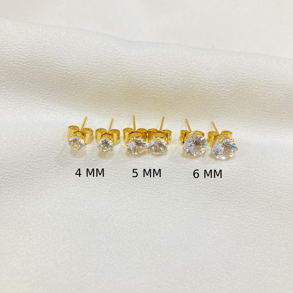 Anting Tusuk Wanita Mata Satu Titanium Anti Karat Korean Style Simple