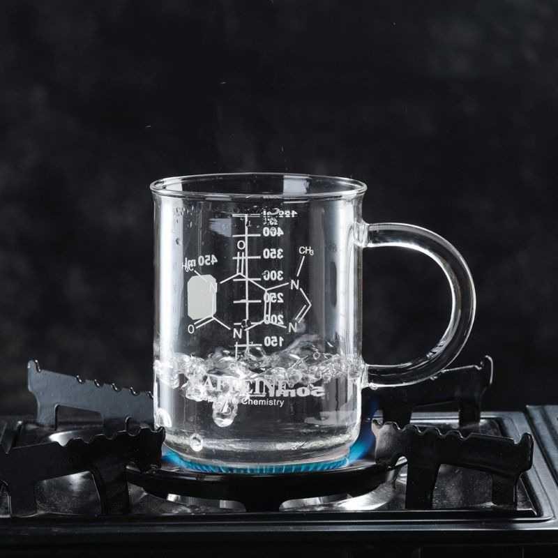 Gelas Cangkir Kopi Glass Coffee Mug Measuring Cup 450ml - K2V - Transparent