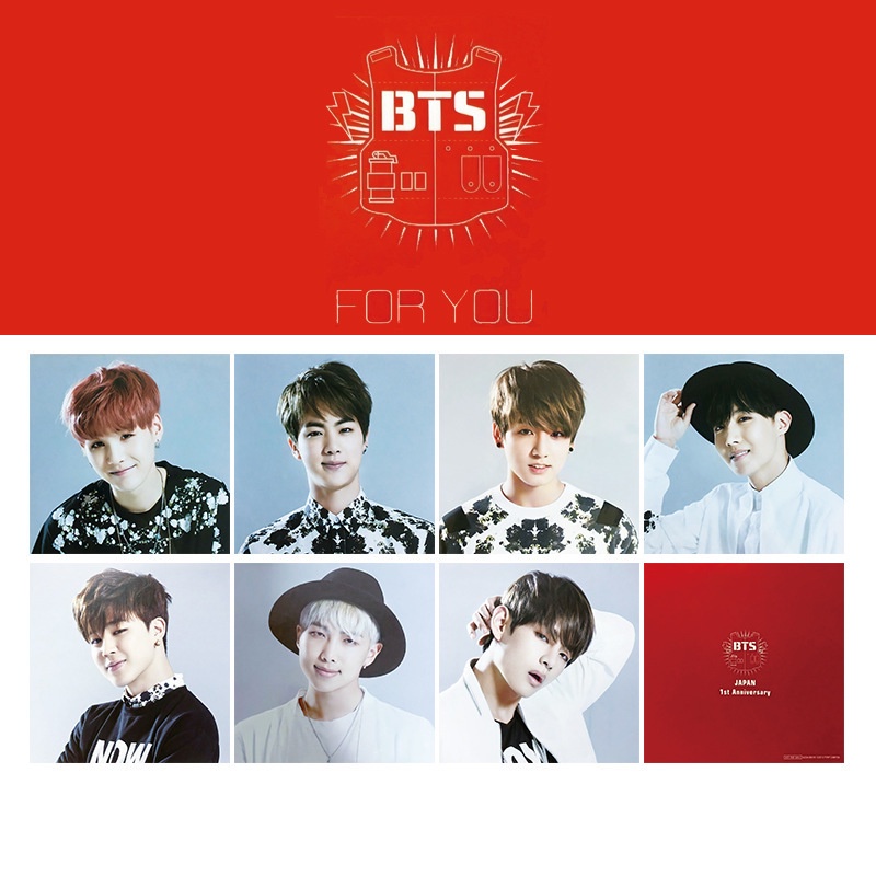 7 / 8pcs / set Kartu Pos Foto BTS Bangtan Boys SUGA JiMin V RM Jin J-Hope Jung Kook