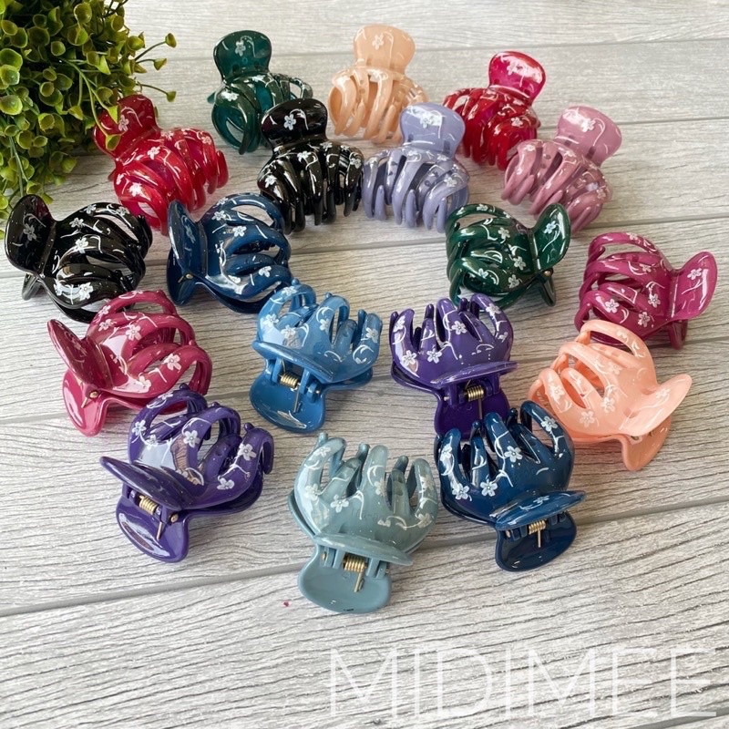 {COD}Jedai Doff Motif Bunga Varnish Jepit Rambut Korea Cakar 5 Ukuran 5cm Hair Claw Clip Chail