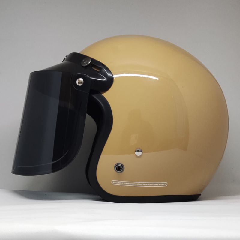 Helm Bogo Wanita Helm Bogo Polos Helm Retro Dewasa SNI