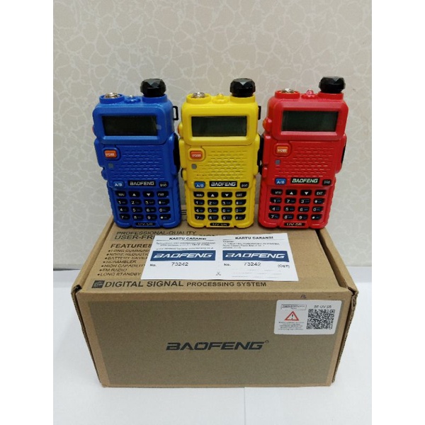 Ht Baofeng uv 5r dual band kuning merah biru hitam