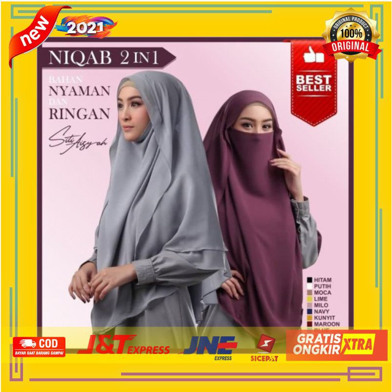 AGEN Hijab Jilbab Aisya Cadar Kerudung Instan Khimar Syari Atasan Wanita Terbaru Berkualitas 100 %