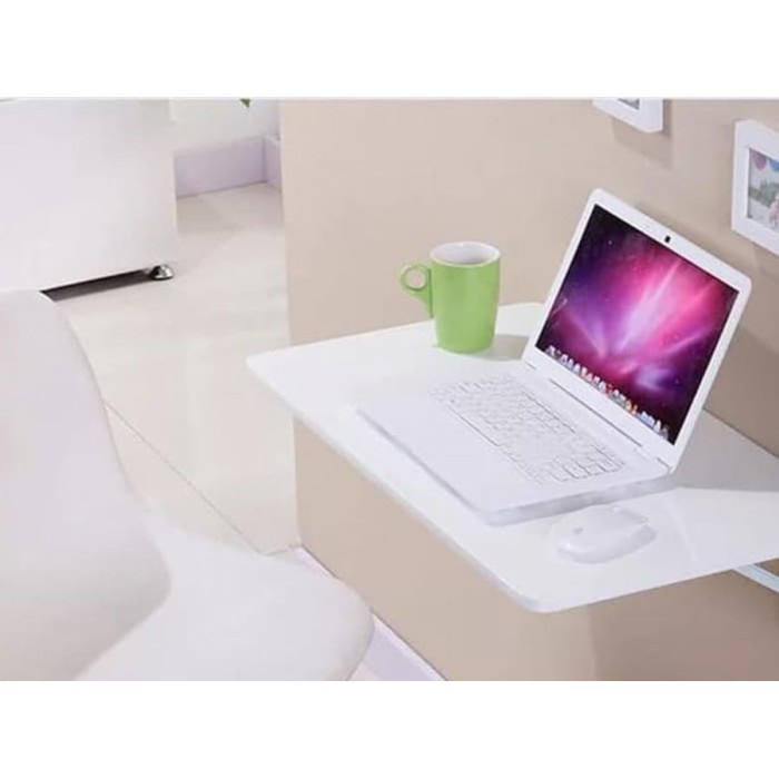 Meja Lipat Dinding - Meja Laptop - Rak