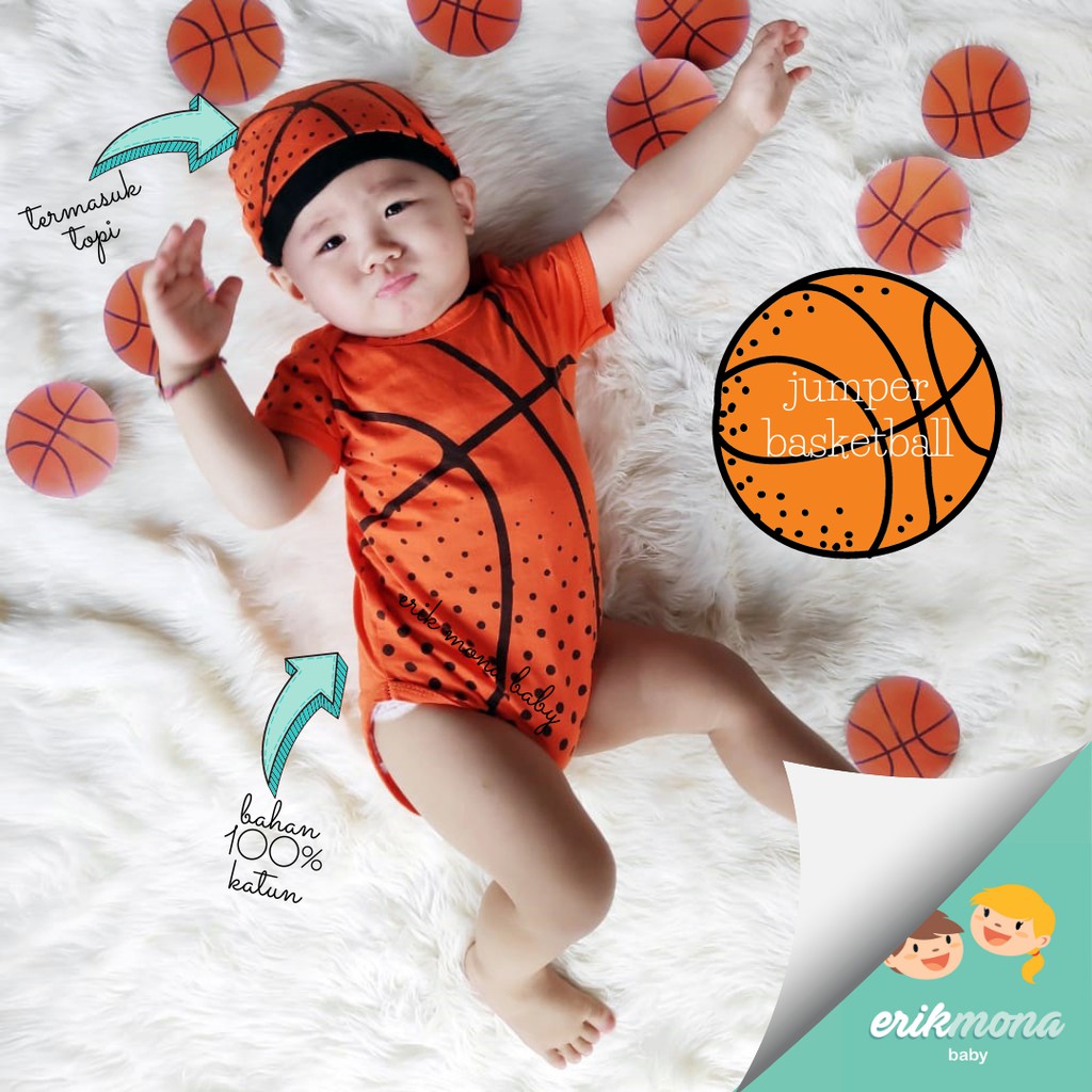 baju bayi jumper bayi lucu murah model bola basket basketball