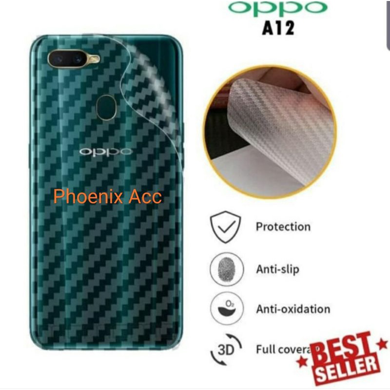 Oppo A12 A15 A16 A31 2020 Reno 5F Skin Carbon Garskin Anti Gores Belakang Stiker Handphone Back Skin