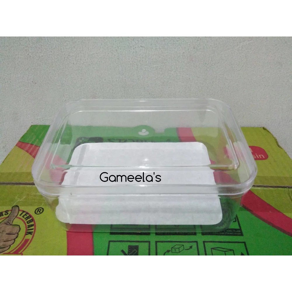 Nuai 377T - Toples Plastik Mika Persegi Panjang Ukuran 250 Gr