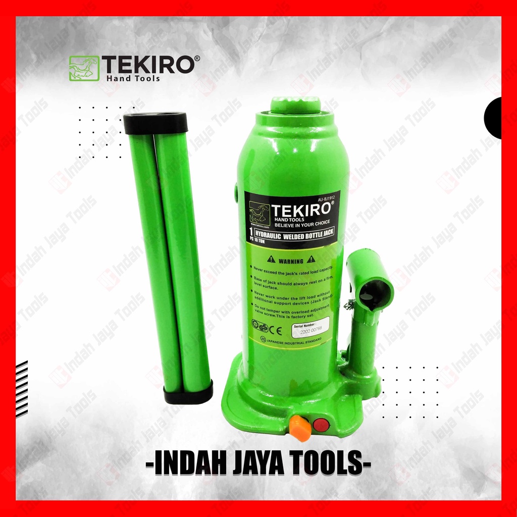 TEKIRO AU-BJ1912 Dongkrak Botol 10 Ton Mobil - Hydraulic Jack Hidrolik