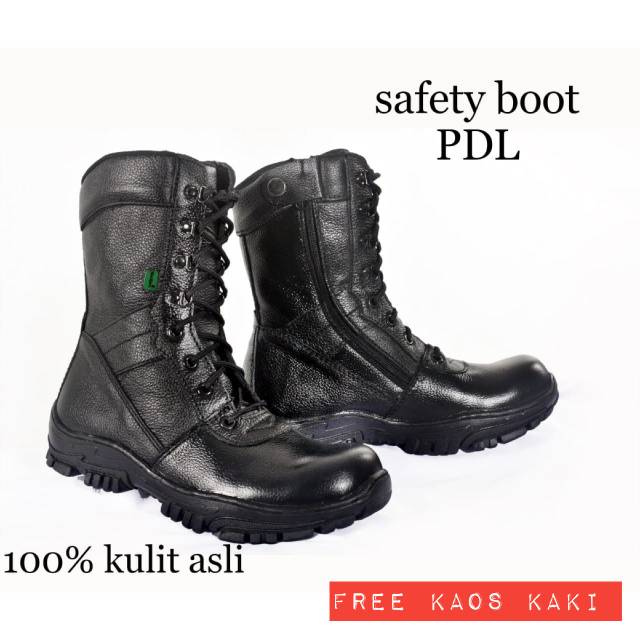 Sepatu Safety Pdl Boots Kickers 100% Kulit Asli TNI POLRI