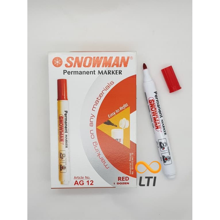 

Jual Spidol Permanent Marker Snowman MURAH AG 12 Lusin Biru Diskon