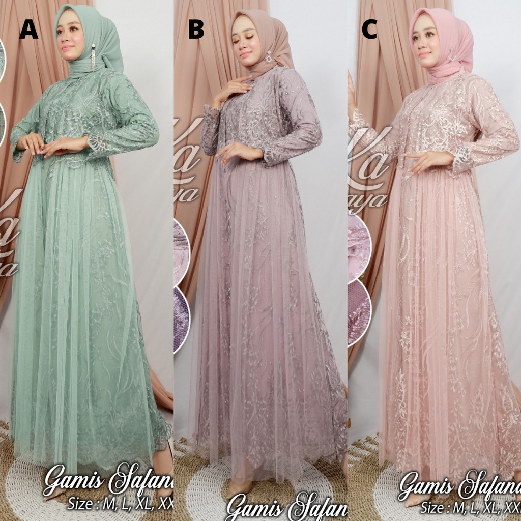 Gamis Kebaya Muslimah Tulle Bordir Safana