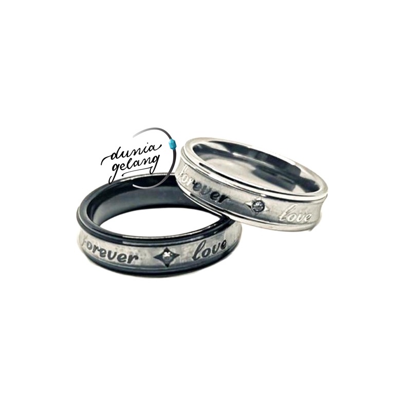 [COD] CINCIN TITANIUM FOREVER LOVE STAINLESS STEEL SILVER PRIA WANITA COUPLE ANAK HADIAH KADO / DUNIAGELANG.ID