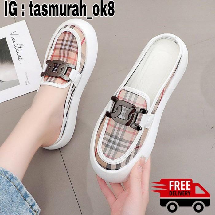 SEPATU SANDAL SELOP WANITA MULES IMPORT KOREA PREMIUM 3 CM MURAH BATAM