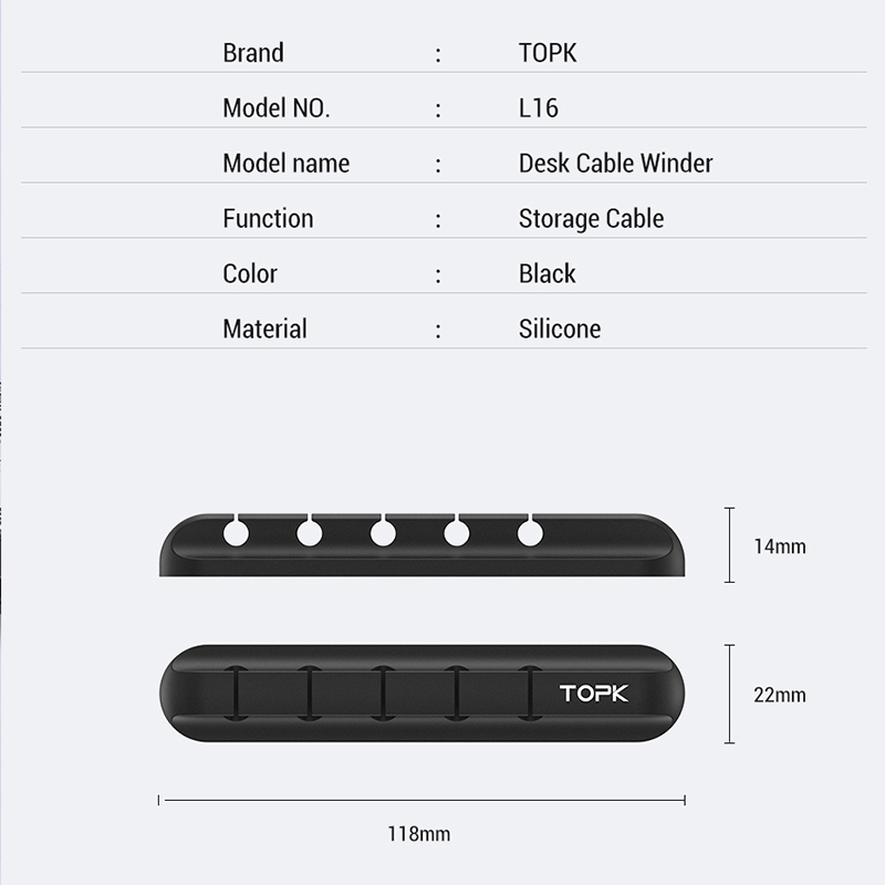 USB Cable Organizer Silicone Support Desk Tidy Management Clips Cable Holder for Mouse Earphone