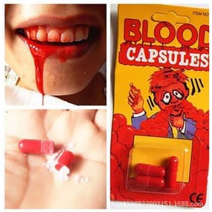 FB 3 PCS fake blood capsule kapsul bubuk darah palsu halloween prank