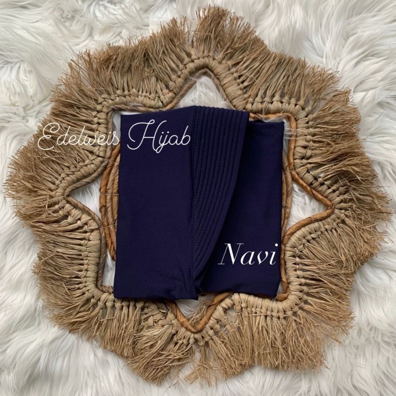 Bergo Hamidah ( ORI ) / Bergo Jersey Menutup Dada / Hijab Instan Jersey-Navy