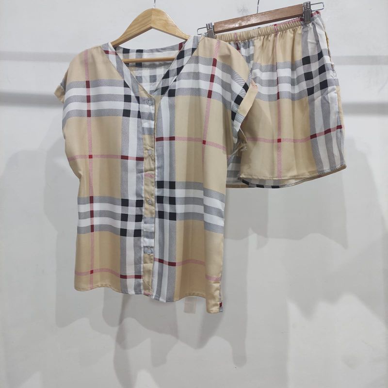 0PIYAMA KANCING PENDEK | PIYAMA BUSUI PENDEK | PIYAMA RAYON | BAJU TIDUR MURAH-KCB 44