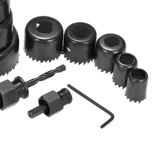 ✻ 11 Pcs HoleSaw Kit Hole Saw Set Mata Bor Pelubang Kayu PVC Berkualitas ➷